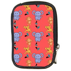 Elephant Cartoon Animal Monkey Compact Camera Leather Case by Wegoenart