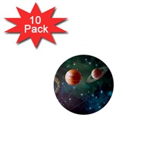 Planet Galaxy Fantasy 1  Mini Buttons (10 Pack)  by danenraven