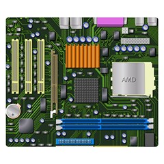 Illustration Motherboard Pc Computer Double Sided Flano Blanket (small)  by danenraven