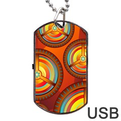 Shield Background Texture Pattern Dog Tag Usb Flash (two Sides) by Wegoenart