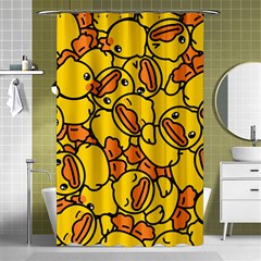 Duck Cartoon Background Pattern Shower Curtain 48  X 72  (small)  by Wegoenart