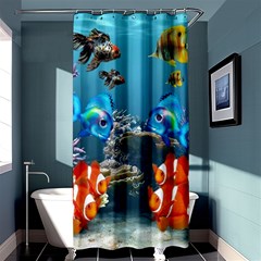 Aquarium Fish Tank Sea Life Shower Curtain 36  X 72  (stall)  by Wegoenart