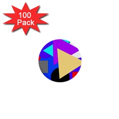 Shape Colorful Creativity Abstract Pattern 1  Mini Buttons (100 Pack)  by Ravend