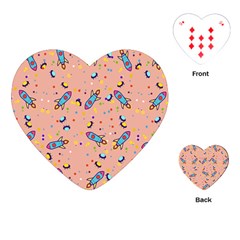 Rocket Ship Rocket Spaceship Playing Cards Single Design (heart) by Ravend