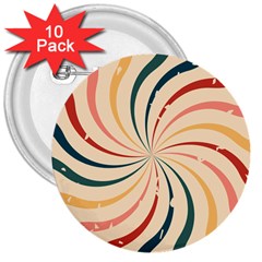 Swirl Star Pattern Texture Vintahe Classic Old 3  Buttons (10 Pack)  by Ravend