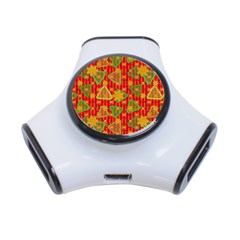 Illustration Background Abstract Pattern Shape Star 3-port Usb Hub by Ravend
