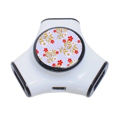 Nature Illustration Pattern Flower Floral 3-port Usb Hub by Ravend