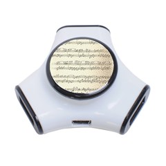 Music Beige Vintage Paper Background Design 3-port Usb Hub by Ravend