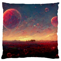 Fantasy World Red Bubbles Landscape Standard Flano Cushion Case (one Side) by Wegoenart