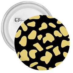 Cow Yellow Black 3  Buttons by ConteMonfrey
