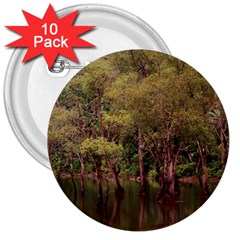 Landscape Jungle Reflection Nature 3  Buttons (10 Pack)  by Wegoenart