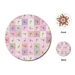 Giraffe Pattern Art Background Playing Cards Single Design (round) by Ravend