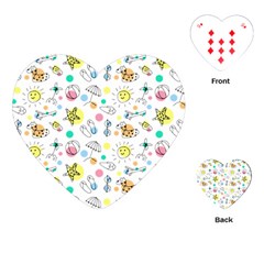 Summer Pattern Colorful Drawing Doodle Playing Cards Single Design (heart) by danenraven