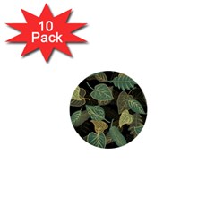 Autumn Fallen Leaves Dried Leaves 1  Mini Buttons (10 Pack)  by Ravend