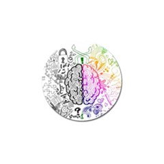 Anatomy Brain Head Medical Psychedelic  Skull Golf Ball Marker by danenraven