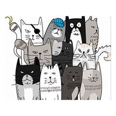 Cute Cat Hand Drawn Cartoon Style Double Sided Flano Blanket (large)  by Jancukart