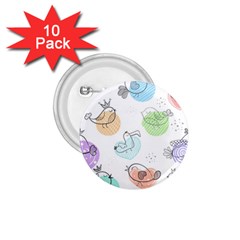 Cartoon-bird-cute-doodle-bird 1 75  Buttons (10 Pack) by Jancukart
