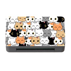 Cute-cat-kitten-cartoon-doodle-seamless-pattern Memory Card Reader With Cf by Jancukart