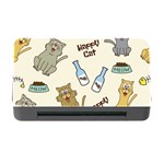Happy-cats-pattern-background Memory Card Reader with CF Front