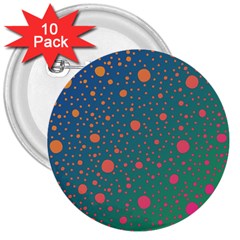 Color Pattern Dot Scrapbooking 3  Buttons (10 Pack)  by Wegoenart