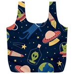 Seamless Pattern With Funny Alien Cat Galaxy Full Print Recycle Bag (XXXL) Back