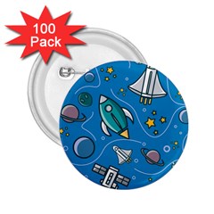 Rocket Ship Space Seamless Pattern 2 25  Buttons (100 Pack)  by Wegoenart