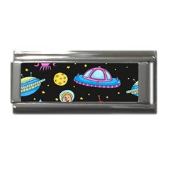 Seamless Pattern With Space Object Ufo Rocket Alien Hand Drawn Element Space Superlink Italian Charm (9mm) by Wegoenart