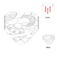 Starships Silhouettes - Space Elements Playing Cards Single Design (heart) by ConteMonfrey
