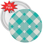 Diagonal Blue Torquoise 3  Buttons (10 pack)  Front