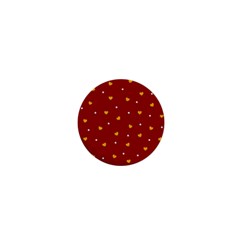 Red Yellow Love Heart Valentine 1  Mini Buttons by Ravend