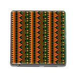 African Pattern Texture Memory Card Reader (Square 5 Slot) Front