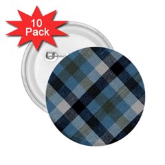 Black And Blue Iced Plaids  2 25  Buttons (10 Pack)  by ConteMonfrey