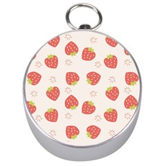 Strawberries Pattern Design Silver Compasses by Wegoenart