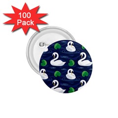 Swan Pattern Elegant Design 1 75  Buttons (100 Pack)  by Wegoenart