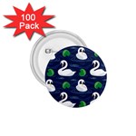 Swan pattern elegant design 1.75  Buttons (100 pack)  Front