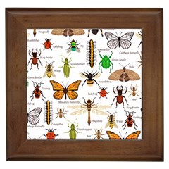 Insects-seamless-pattern Framed Tile by Wegoenart
