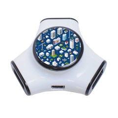 Isometric-seamless-pattern-megapolis 3-port Usb Hub by Wegoenart
