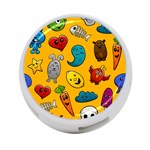 Graffiti Characters Seamless Ornament 4-Port USB Hub (Two Sides) Front