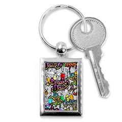 Hip Hop Background Key Chain (rectangle) by Wegoenart