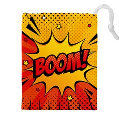 Explosion Boom Pop Art Style Drawstring Pouch (5xl) by Wegoenart