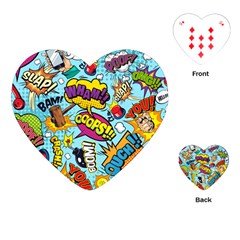 Comic Elements Colorful Seamless Pattern Playing Cards Single Design (heart) by Wegoenart