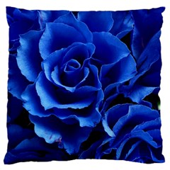 Blue Rose Flower Plant Romance Large Flano Cushion Case (two Sides) by Wegoenart
