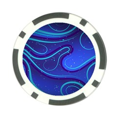 Wavy Abstract Blue Poker Chip Card Guard (10 Pack) by Ravend