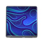 Wavy Abstract Blue Memory Card Reader (Square 5 Slot) Front
