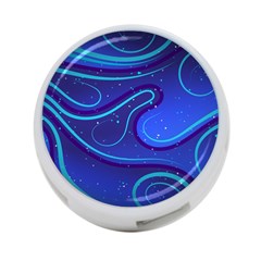 Wavy Abstract Blue 4-port Usb Hub (one Side) by Ravend