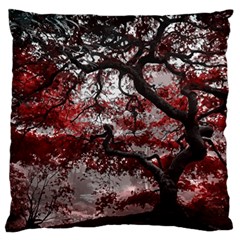Tree Red Nature Abstract Mood Large Flano Cushion Case (two Sides) by Ravend