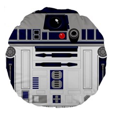 Robot R2d2 R2 D2 Pattern Large 18  Premium Round Cushions by Jancukart