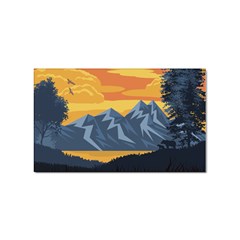 Illustration Landscape Nature Sticker Rectangular (100 Pack) by Wegoenart