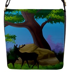 Nature Background Illustration Landscape Flap Closure Messenger Bag (s) by Wegoenart