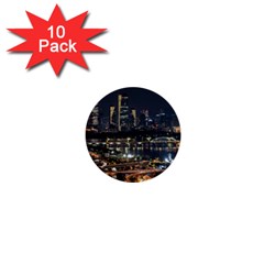 Seoul Building City Night View 1  Mini Buttons (10 Pack)  by Wegoenart
